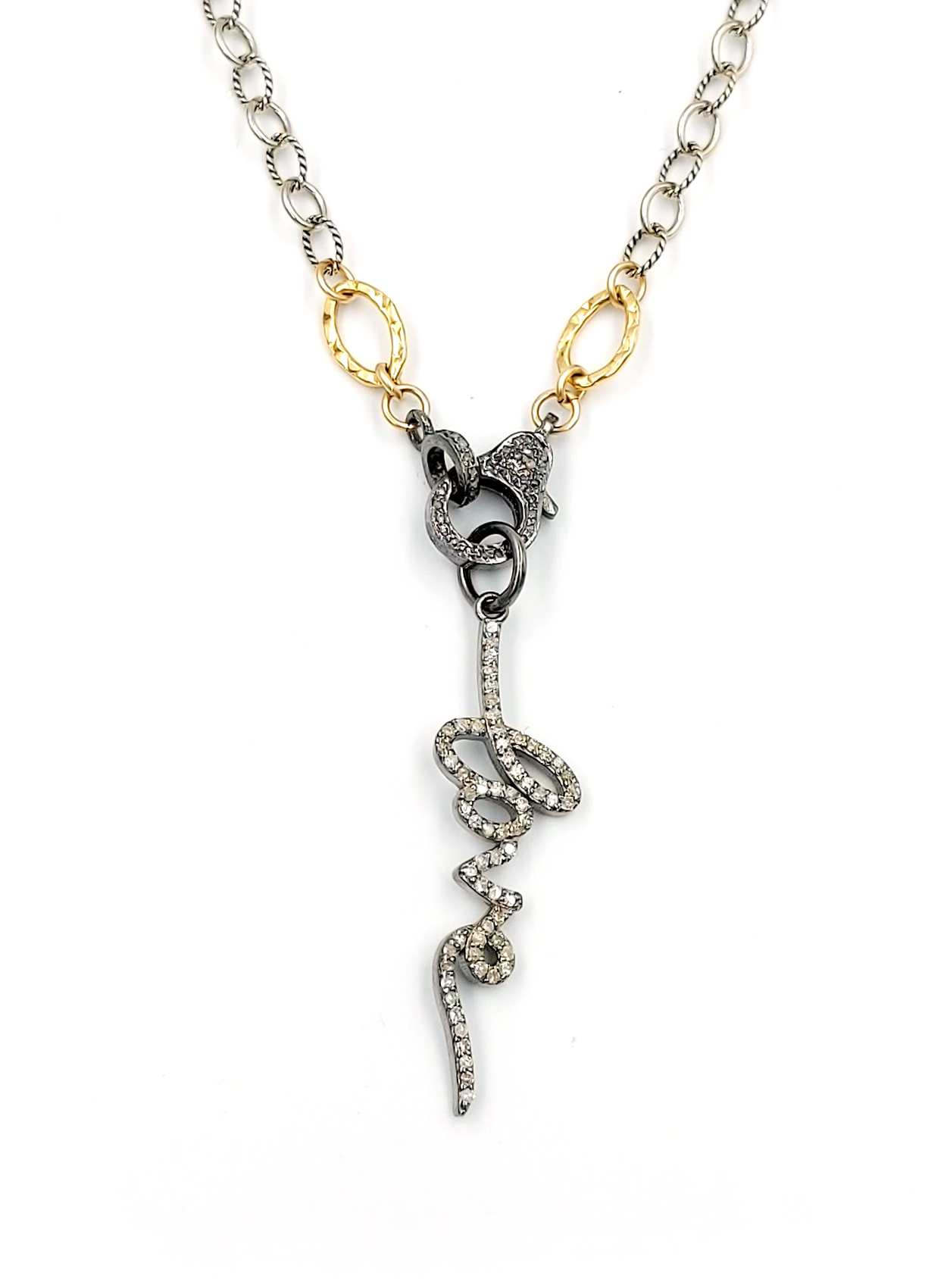 Diamond Love Pendant and clasp necklace N 2584 – AVAASI